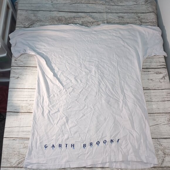 Garth Brooks Fresh Horses Tour Tee White Graphic Country Music – Unisex 24.5" - Picture 7 of 8